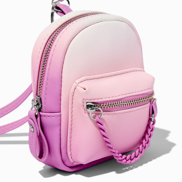 Porte-cl&eacute;s mini sac &agrave; dos violet d&eacute;grad&eacute;,