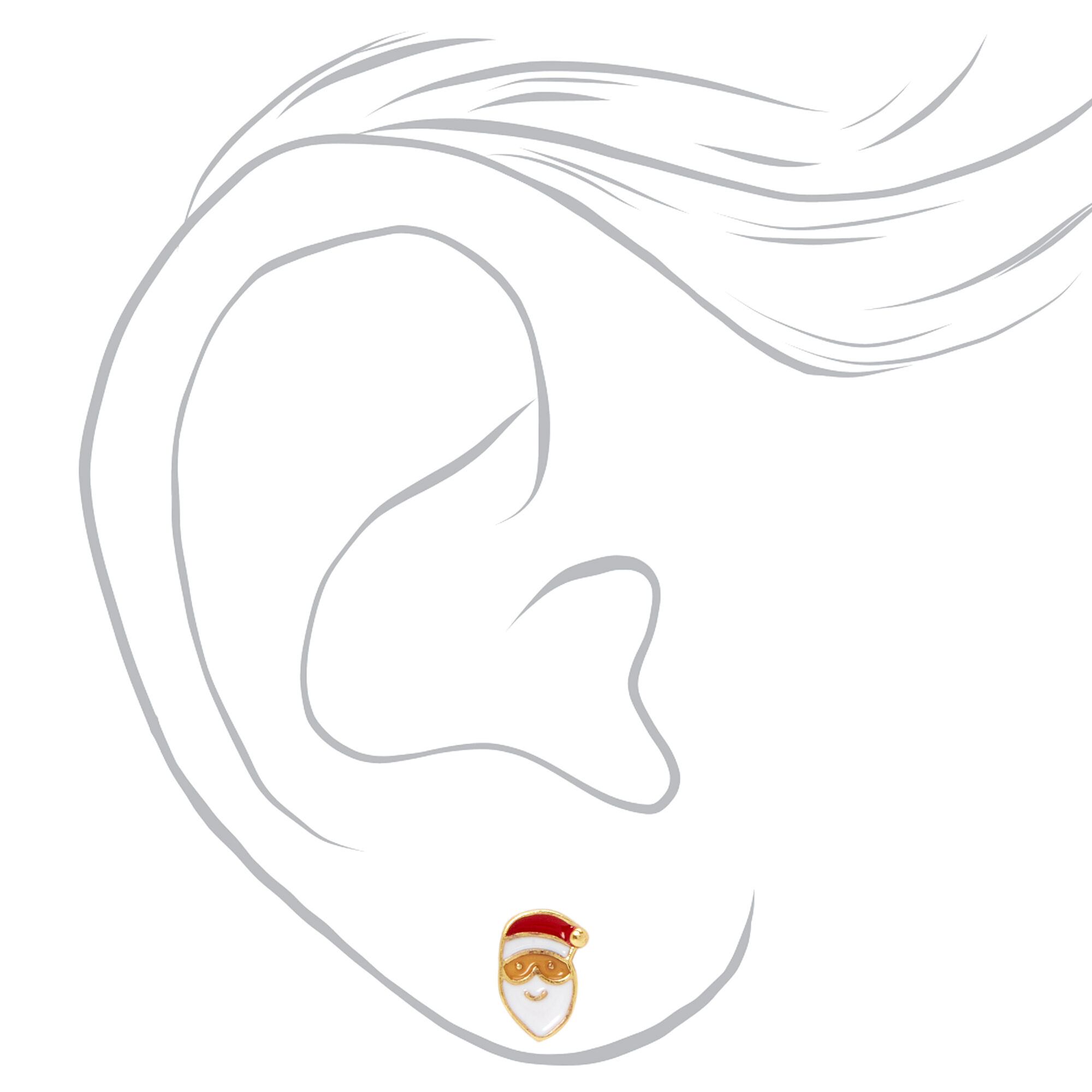18kt Gold Plated Holiday Stud Earrings 3 Pack Claire s US