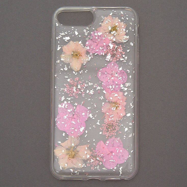 Pink Pressed Flower Phone Case - Fits iPhone 6/7/8 Plus,