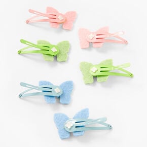 Claire&#39;s Club Glitter Butterfly Snap Hair Clips - 6 Pack,