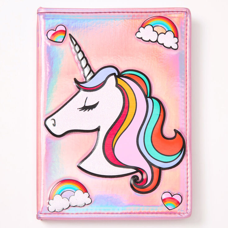 Claire's Journal intime métallisé Miss Glitter la licorne - Rose