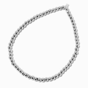 Claire&#39;s Club Silver-tone Beaded Stretch Bracelet,