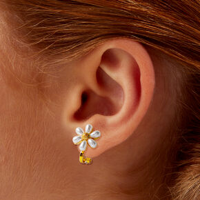 Pearl Daisy Clip-On Stud Earrings,