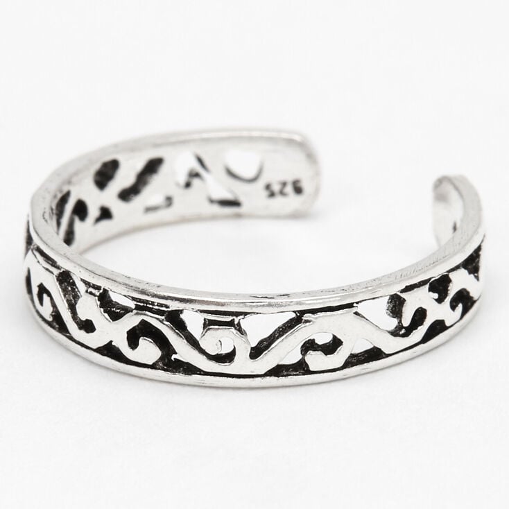 C LUXE by Claire&#39;s Sterling Silver Filigree Band Toe Ring,