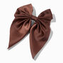 Brown Satin Hair Bow Clip,
