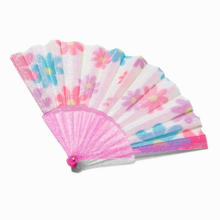 Claire&#39;s Club Glitter Daisy Folding Fan,