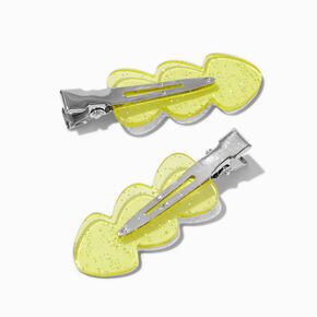 Barrettes de coiffure sans frisottis jaunes transparentes - Lot de 2,