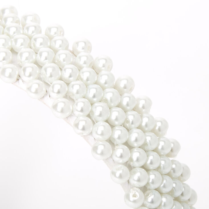 Pearl Statement Headband - White,