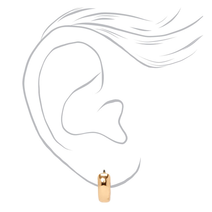 Gold-tone 15mm Huggie Hoop Earrings,