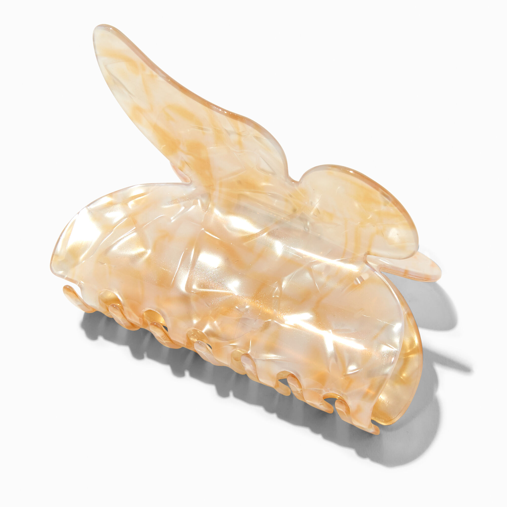 View Claires Large Pearlized Butterfly Hair Claw Tan information