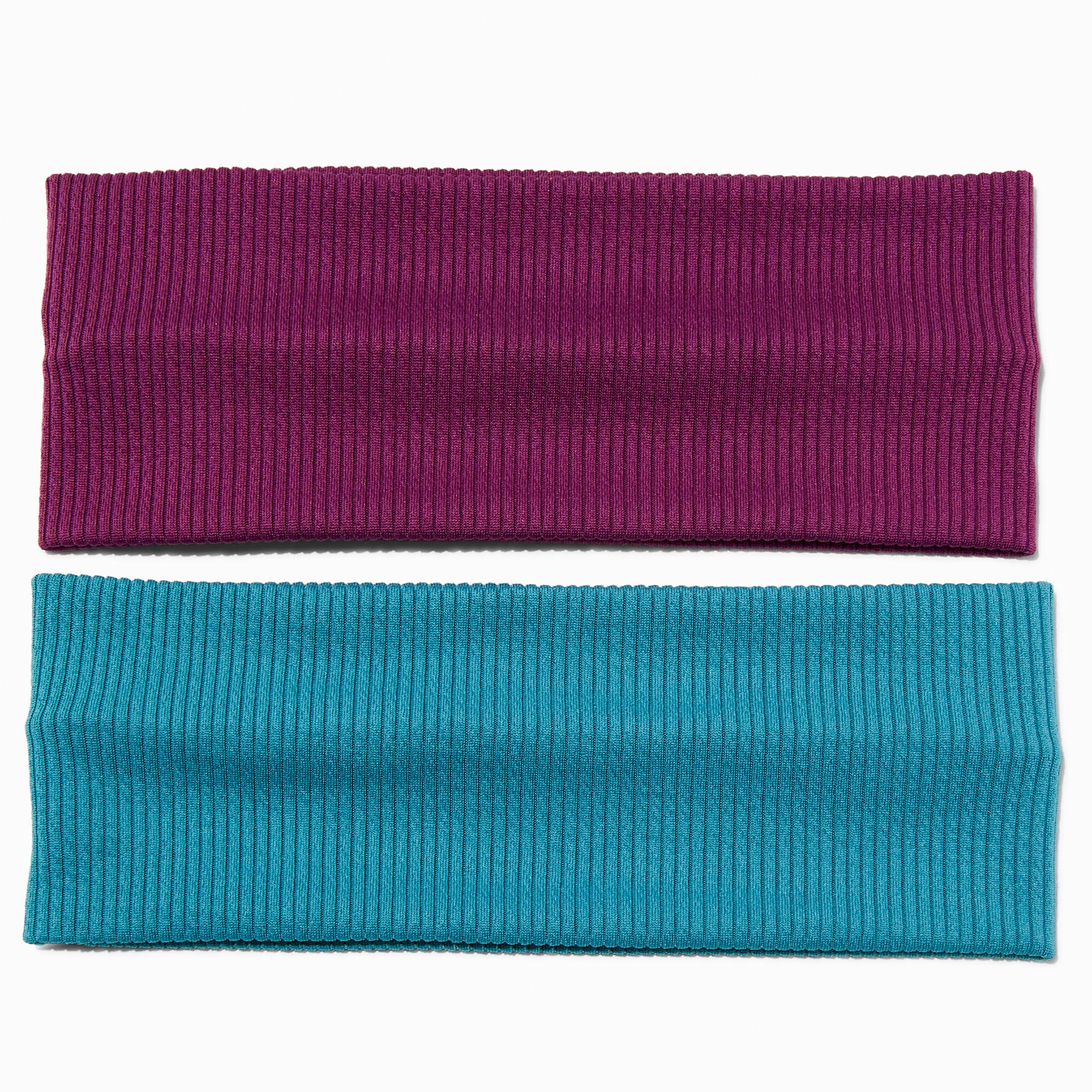 Teal & Purple Ribbed Headwraps - 2 Pack,
