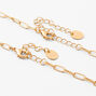 Gold Natural Stone &amp; Coin Choker Necklaces - 2 Pack,