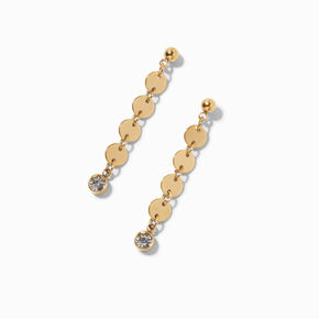 Gold-tone Stainless Steel Discs 1.5&quot; Drop Earrings,