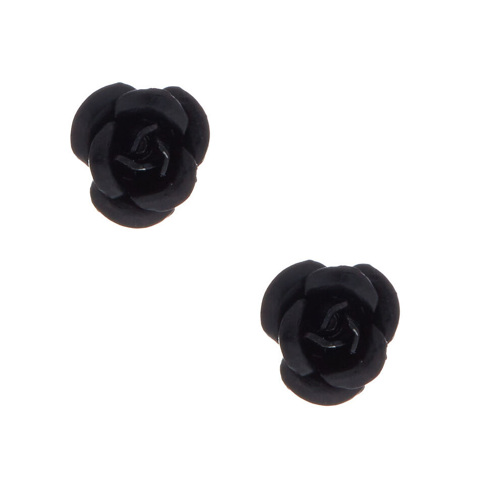 Black rose cheap stud earrings