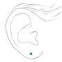 14kt White Gold 3mm December Crystal Blue Zircon Studs Ear Piercing Kit with Ear Care Solution,