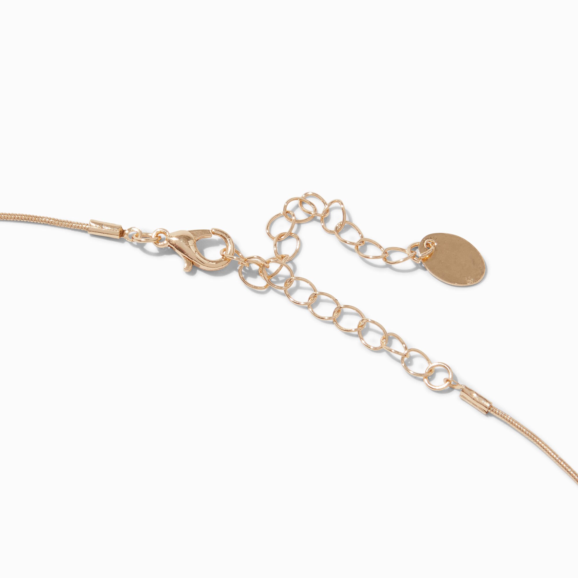 Gold-tone Pebble Pendant Necklace ,