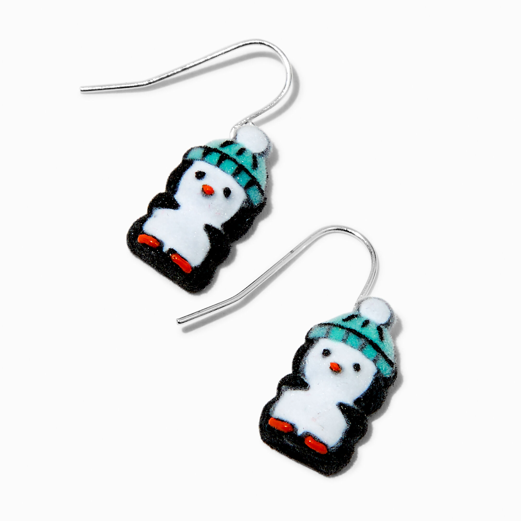 View Claires Fuzzy Winter Hat Penguin 05 Drop Earrings Silver information