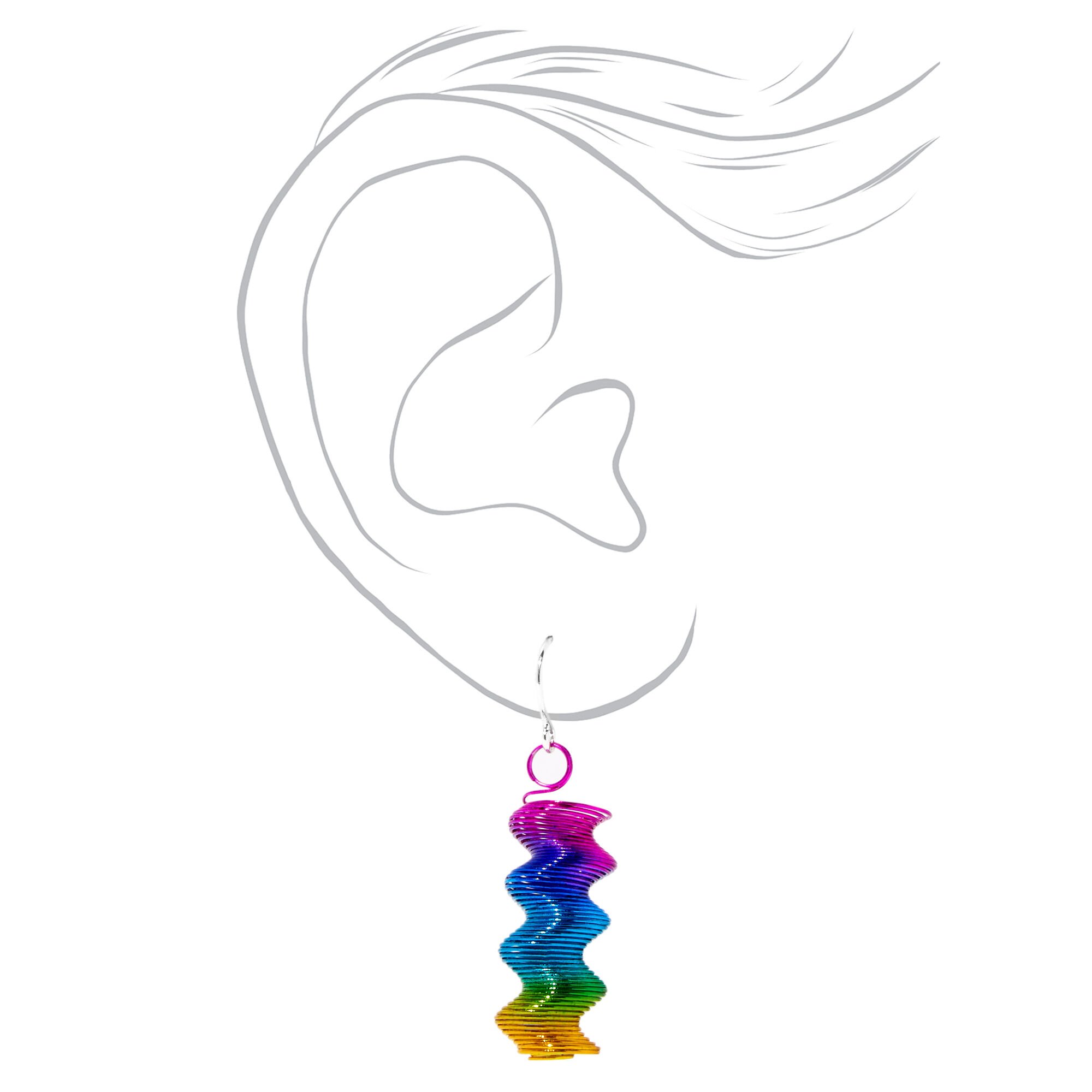 Rainbow Coil 1" Drop Earrings