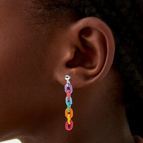 Rainbow Chain &amp; Flower Earrings Set - 3 Pack,