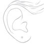 Clous d&rsquo;oreille ronds avec zircon cubique 4&nbsp;mm en titane couleur argent&eacute;e,