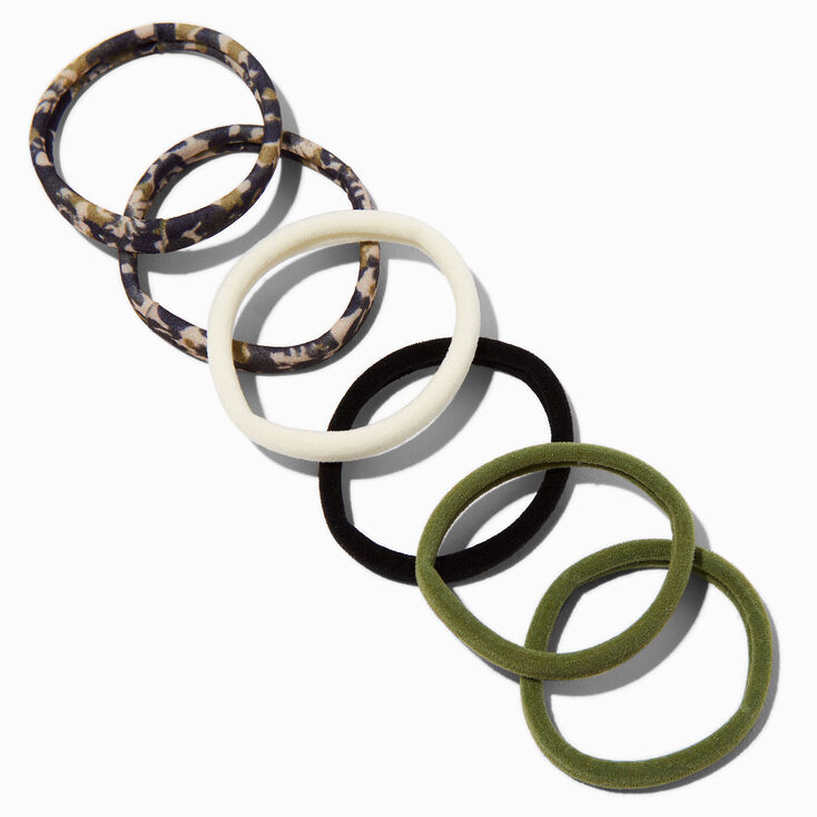 &Eacute;lastiques unis et floraux camouflage - Lot de 12,