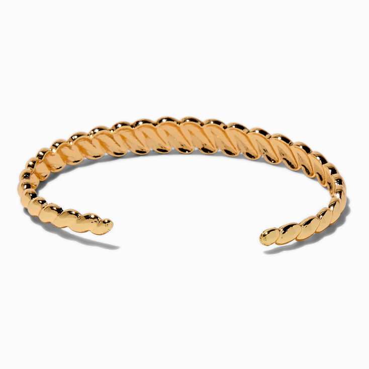 Gold-tone Braided Woven Cuff Bracelet,