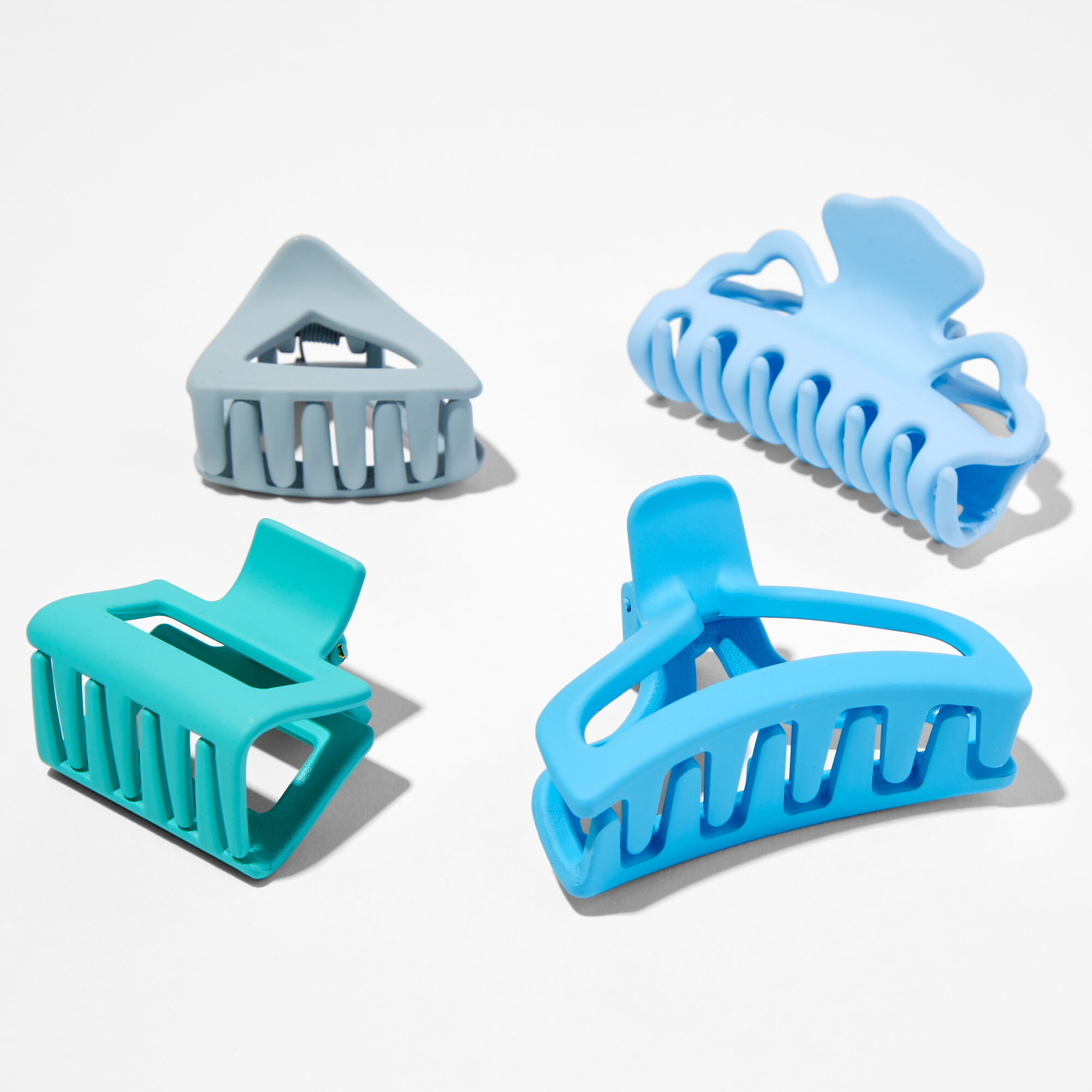 Claire's Pinces à cheveux bleues variées (lot de 4)