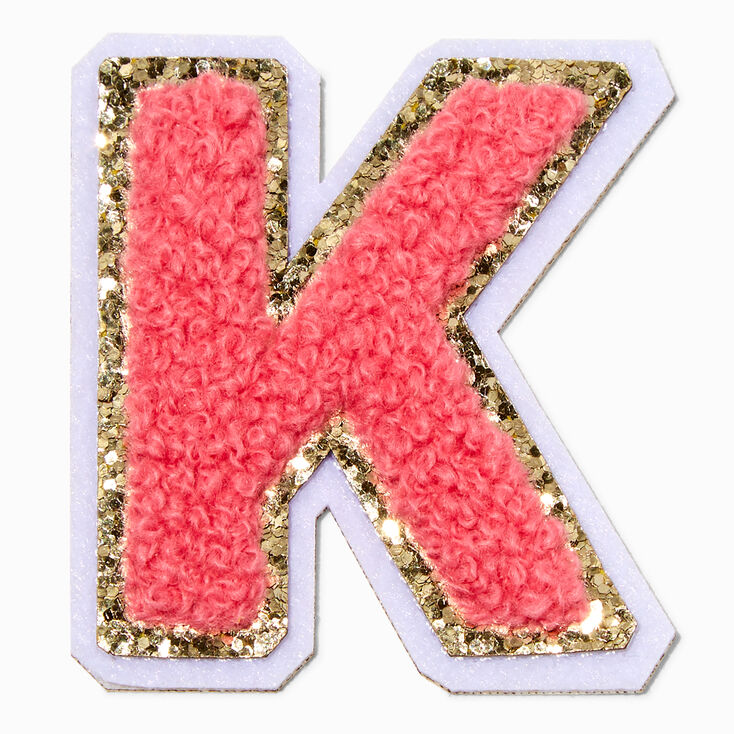 Pink K Initial Stick-On Patch,
