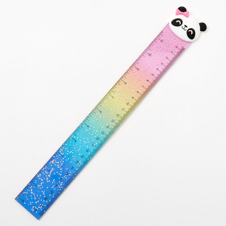 Glitter Panda Ruler - Rainbow,