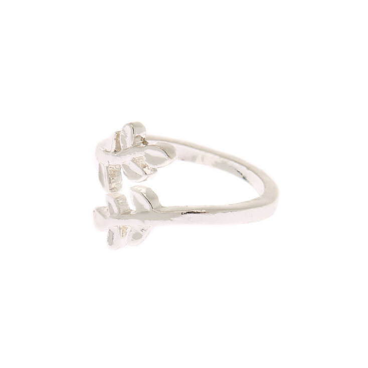 Claire's Bague de phalange feuille couleur argenté