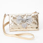 Glitter Bow Quilted Wallet - Gold,