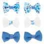 Claire&#39;s Club Bow Hair Clips - Blue, 6 Pack,