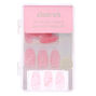 Jelly Marble Coffin Faux Nail Set - Pink, 24 Pack,