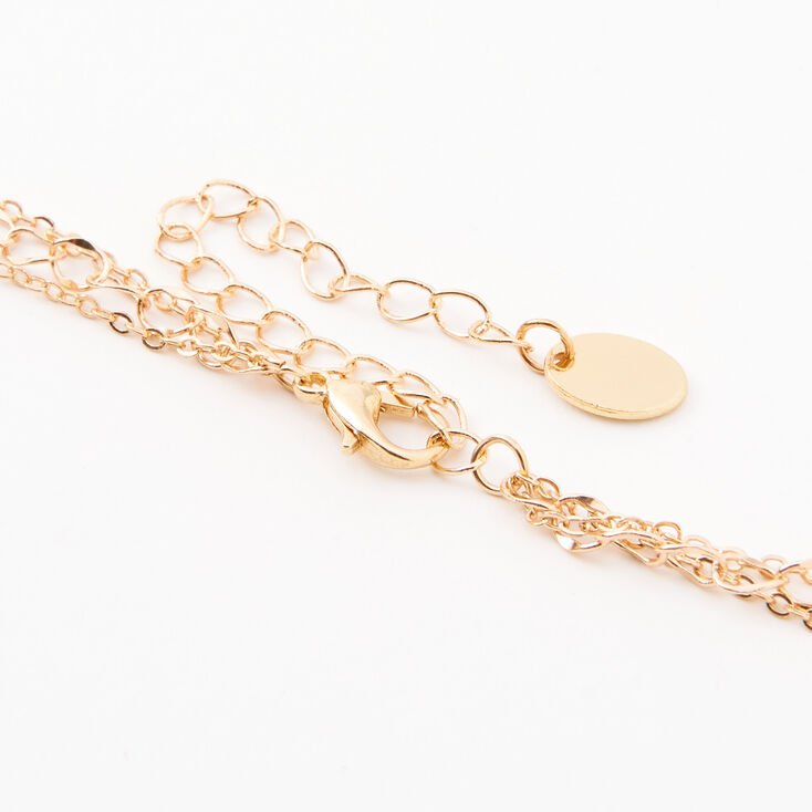 Gold Heart Yin Yang & Daisy Multi Strand Choker Necklace | Claire's US