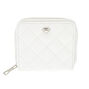 Portefeuille blanc matelass&eacute; compact,