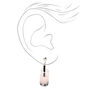 Silver 1&quot; Bubble Tea Clip On Drop Earrings,