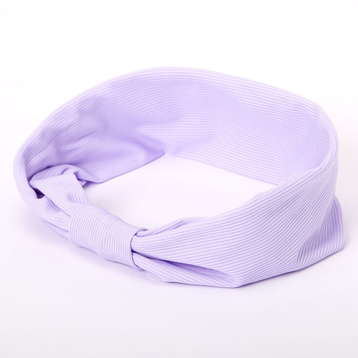 Claire's Bandeau noué côtelé - Lilas
