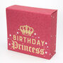 Bo&icirc;te cadeau princesse anniversaire &agrave; paillettes rouges,