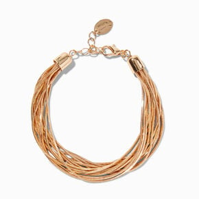 Gold-tone Snake Multi-Strand Chain Bracelet,