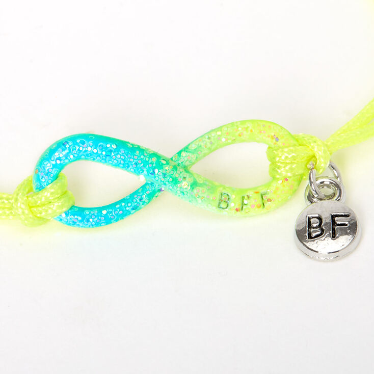Glitter Neon Infinity Adjustable Friendship Bracelets- 3 Pack,