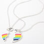 Best Friends Rainbow Heart Pendant Necklaces - 2 Pack,