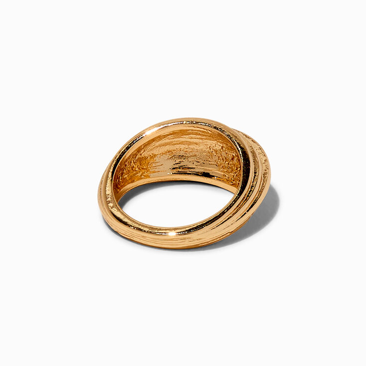 Gold-tone Ribbed Dome Statement Ring,