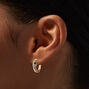 Gold-tone Pav&eacute; Snake Huggie Hoop Earrings,