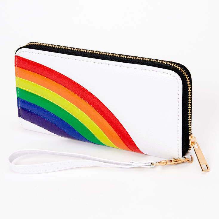 Claire's Pochette poignet arc-en-ciel - Blanc