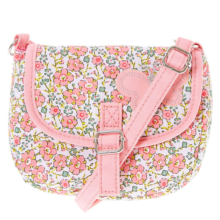 Sac &agrave; bandouli&egrave;re avec imprim&eacute;s floraux roses,