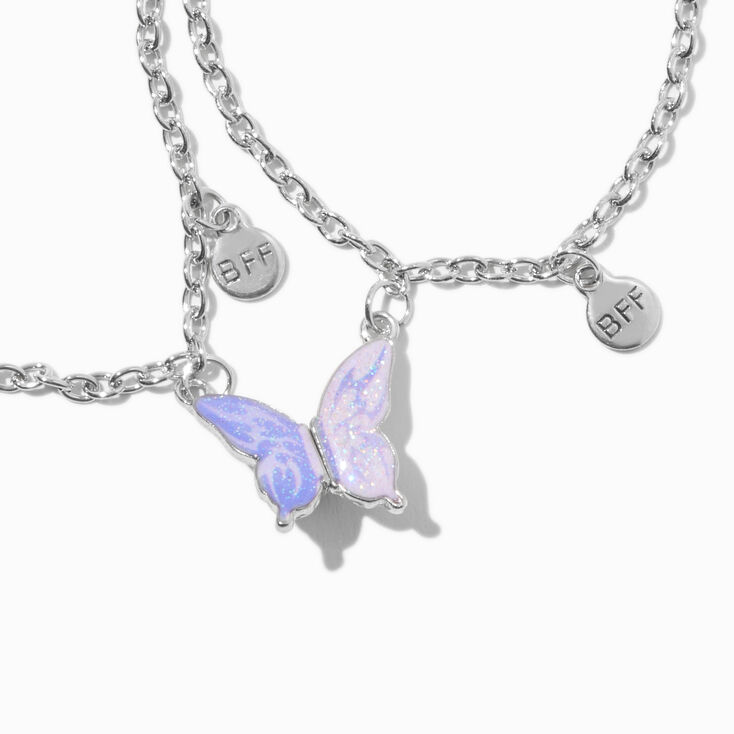 Best Friends Silver-tone Split Butterfly Charm Bracelets - 2 Pack,