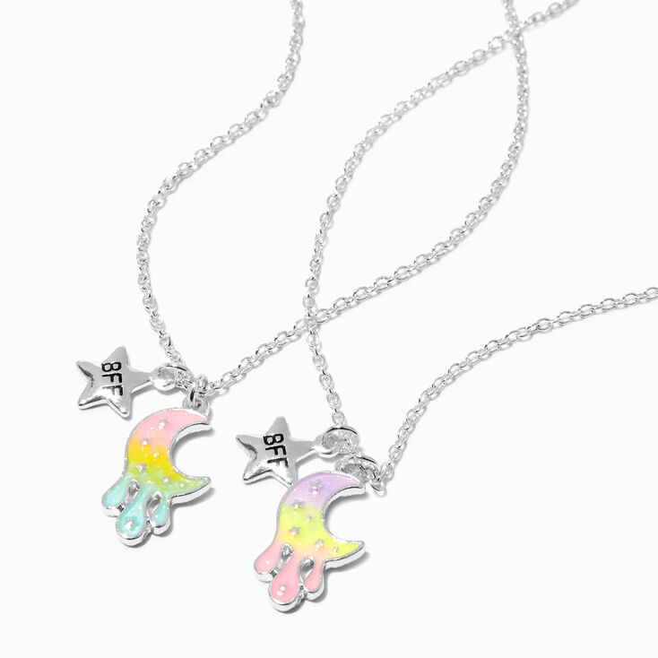 Best Friends Glow in the Dark Dripping Moon Pendant Necklaces - 2 Pack ...