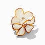 Cream &amp; Tortoiseshell Lined Flower Hair Claw,