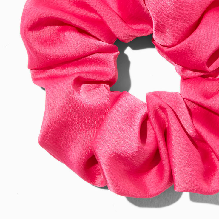 Hot Pink Satin Hair Scrunchie,