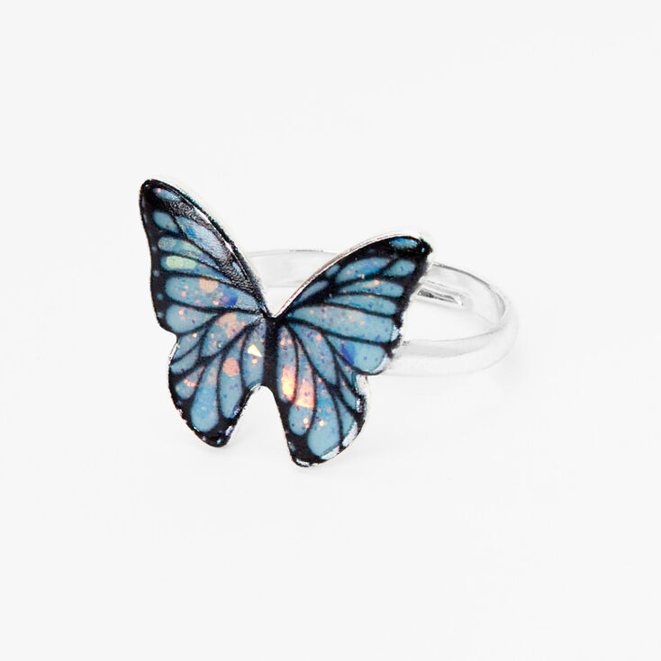 Silver &amp; Blue Butterfly Ring,